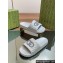Gucci Women/Men Interlocking G slide sandals 770801 in textured rubber Gray 2024