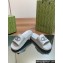 Gucci Women/Men Interlocking G slide sandals 770801 in textured rubber Gray 2024