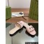 Gucci Women's Interlocking G cut-out slide sandals 694451 Light Pink 2024