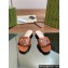 Gucci Women's Interlocking G cut-out slide sandals 694451 Brown 2024