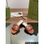 Gucci Women's Interlocking G cut-out slide sandals 694451 Brown 2024