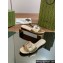 Gucci Women's Interlocking G cut-out slide sandals 694451 Gold 2024