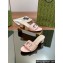 Gucci Heel 5.5cm Women's Interlocking G cut-out slide sandals 782413 Light Pink 2024