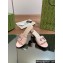 Gucci Heel 5.5cm Women's Interlocking G cut-out slide sandals 782413 Light Pink 2024