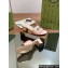 Gucci Heel 5.5cm Women's Interlocking G cut-out slide sandals 782413 Light Pink 2024