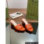Gucci Heel 5.5cm Women's Interlocking G cut-out slide sandals 782413 Orange 2024