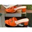 Gucci Heel 5.5cm Women's Interlocking G cut-out slide sandals 782413 Orange 2024