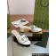 Gucci Heel 5.5cm Women's Interlocking G cut-out slide sandals 782413 White 2024