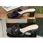 Gucci Heel 5.5cm Women's Interlocking G cut-out slide sandals 782413 Black 2024