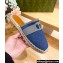 Gucci Women/Men Interlocking G slide espadrille 777366 in Canvas Blue 2024