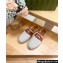 Gucci Women/Men Interlocking G slide espadrille 777366 in Canvas White 2024
