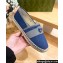 Gucci Women/Men Interlocking G espadrille 777365 in Canvas Blue 2024