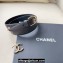 Chanel Metal CC Logo calfskin belt Black/Gold 2024