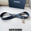 Chanel Metal CC Logo calfskin belt Black/Gold 2024