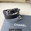 Chanel Metal CC Logo calfskin belt Black/Silver 2024
