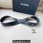 Chanel Metal CC Logo calfskin belt Black/Silver 2024
