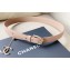 Chanel Metal CC Logo calfskin belt Nude Pink/Gold 2024