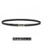 Chanel Width 2cm calfskin belt Black with Crystal and Pearl Buckle 2024