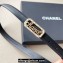 Chanel Width 2cm calfskin belt Black with Crystal and Pearl Buckle 2024