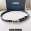 Chanel Width 2cm calfskin belt Black with Crystal and Pearl Buckle 2024