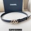 Chanel Width 2cm calfskin belt Black with Crystal and Pearl CC Logo Buckle 2024