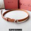 Loro Piana Width 2cm Ghiera Leather Belt Brown/Silver