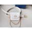 Dior Width 2cm Pouch Belt with Chain in Smooth Calfskin White 2024