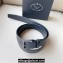 Prada Width 3.4cm Leather Reversible Belt Black 2024
