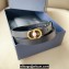 Dior Width 1.5cm 30 Montaigne Jolie Belt in Smooth Calfskin Black/Gold 2024