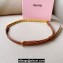 Miu Miu Width 1.5cm Metal Leather Belt Brown