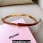 Miu Miu Width 1.5cm Metal Leather Belt Brown