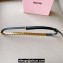 Miu Miu Width 1.5cm Metal Leather Belt Black