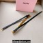 Miu Miu Width 1.5cm Metal Leather Belt Black