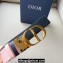 Dior Width 3cm 30 Montaigne Reversible Belt in Smooth Calfskin Pink/Black 2024