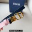 Dior Width 2cm 30 Montaigne Reversible Belt in Smooth Calfskin Pink/Black 2024