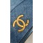 Chanel Washed Denim & Gold-Tone Metal Hobo Handbag AS4532 Blue 2024