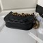 Chanel Calfskin & Gold-Tone Metal Hobo Handbag AS4666 Black 2024