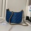 Chanel Washed Denim & Gold-Tone Metal Hobo Handbag AS4666 Blue 2024