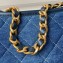 Chanel Washed Denim & Gold-Tone Metal Hobo Handbag AS4666 Blue 2024