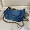 Chanel Washed Denim & Gold-Tone Metal Hobo Handbag AS4666 Blue 2024