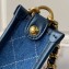 Chanel Washed Denim & Gold-Tone Metal Hobo Handbag AS4666 Blue 2024