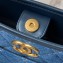 Chanel Washed Denim & Gold-Tone Metal Hobo Handbag AS4666 Blue 2024