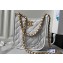 Chanel Calfskin & Gold-Tone Metal Hobo Handbag AS4532 White 2024