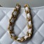Chanel Calfskin & Gold-Tone Metal Hobo Handbag AS4666 White 2024