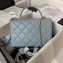 Chanel Grained Calfskin & Gold-Tone Metal Flap Bag with Top Handle AS4712 Light Blue 2024