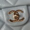 Chanel Grained Calfskin & Gold-Tone Metal Flap Bag with Top Handle AS4712 Light Blue 2024