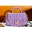 Chanel Tweed & Gold-Tone Metal Bag with Top Handle AS4569 Purple 2024