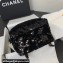Chanel Sequins & Silver-Tone Metal Mini Backpack Bag AS4662 Black 2024