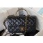 Chanel Lambskin, Strass & Gold-Tone Metal Small Flap Bag with Top Handle AS4362 Black 2024