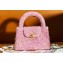 Chanel Cotton Tweed & Gold-Tone Metal Mini Shopping Bag AS4416 Pink 2024